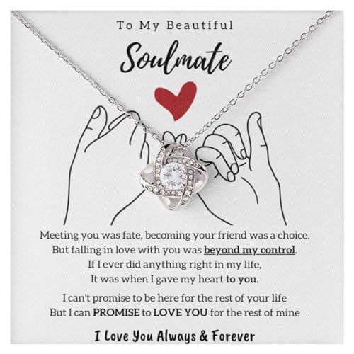 Momavo Jewelry To My Beautiful Soulmate�AI Promise to love you for mine life �ALove Knot�AWife �l�b�N���X�A�\�E�����C�g�ւ̃M�t�g�A�Ȃւ̃M�t�g�A���Ȃ��̍Ō�̂��ׂāA