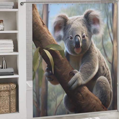 Rideau de douche imperméable koala contre les éclaboussures
