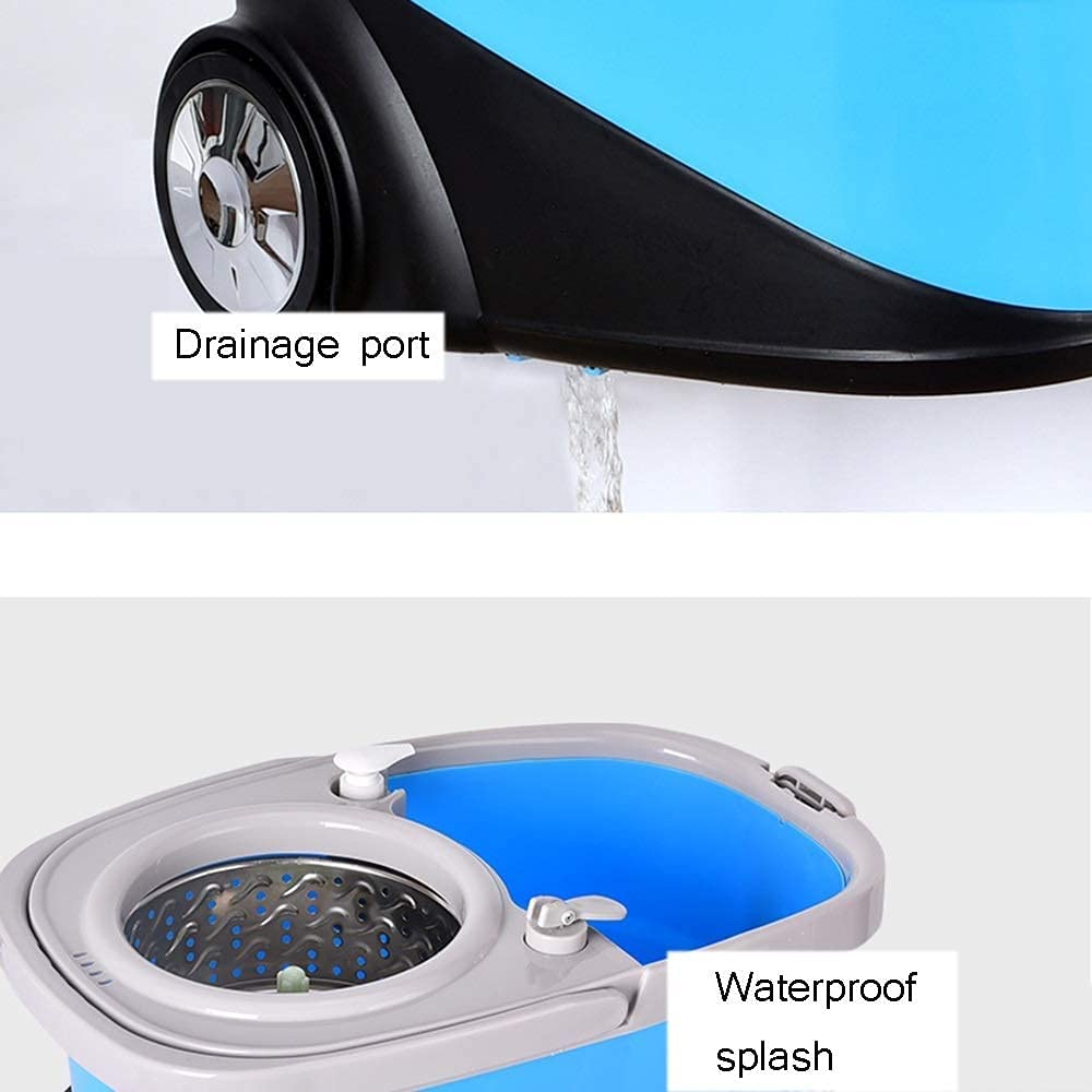 Trapeador Giratorio 360 ​​° Sistema Limpieza del Piso del Cubo Piso Madera el hogar Que Ahorra Trabajo Trapeador Mango Ajustable Acero Inoxidable Sistema Limpieza del Piso del Cubo