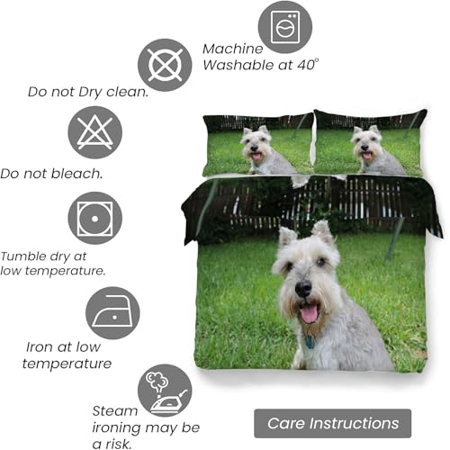 Housse de couette 200x200 animal de compagnie parure de lit 3 pièces microfibre - 7