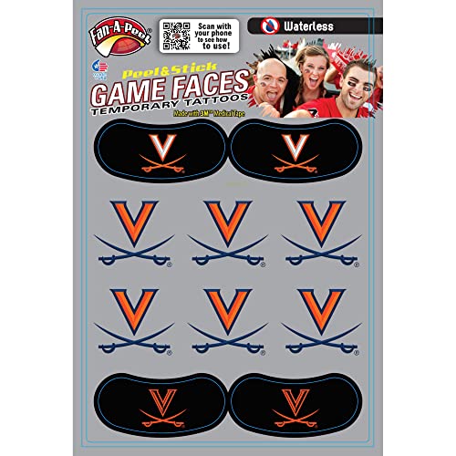 Fan-A-Peel Virginia Cavaliers Waterless Temporary Peel & Stick Tattoo