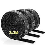 3 Rollos Bridas de 3 m: Obtendrá 3 rollos de sujeta cables sujetadores reutilizables, cada rollo de 3 m de largo puede satisfacer completamente sus necesidades diarias. El diseño de gancho y bucle de doble cara asegura una adhesión firme sin ningún tipo de adherencia o daño y no deja rastros. Durable y resistente al desgarro, se puede utilizar en interiores y exteriores.