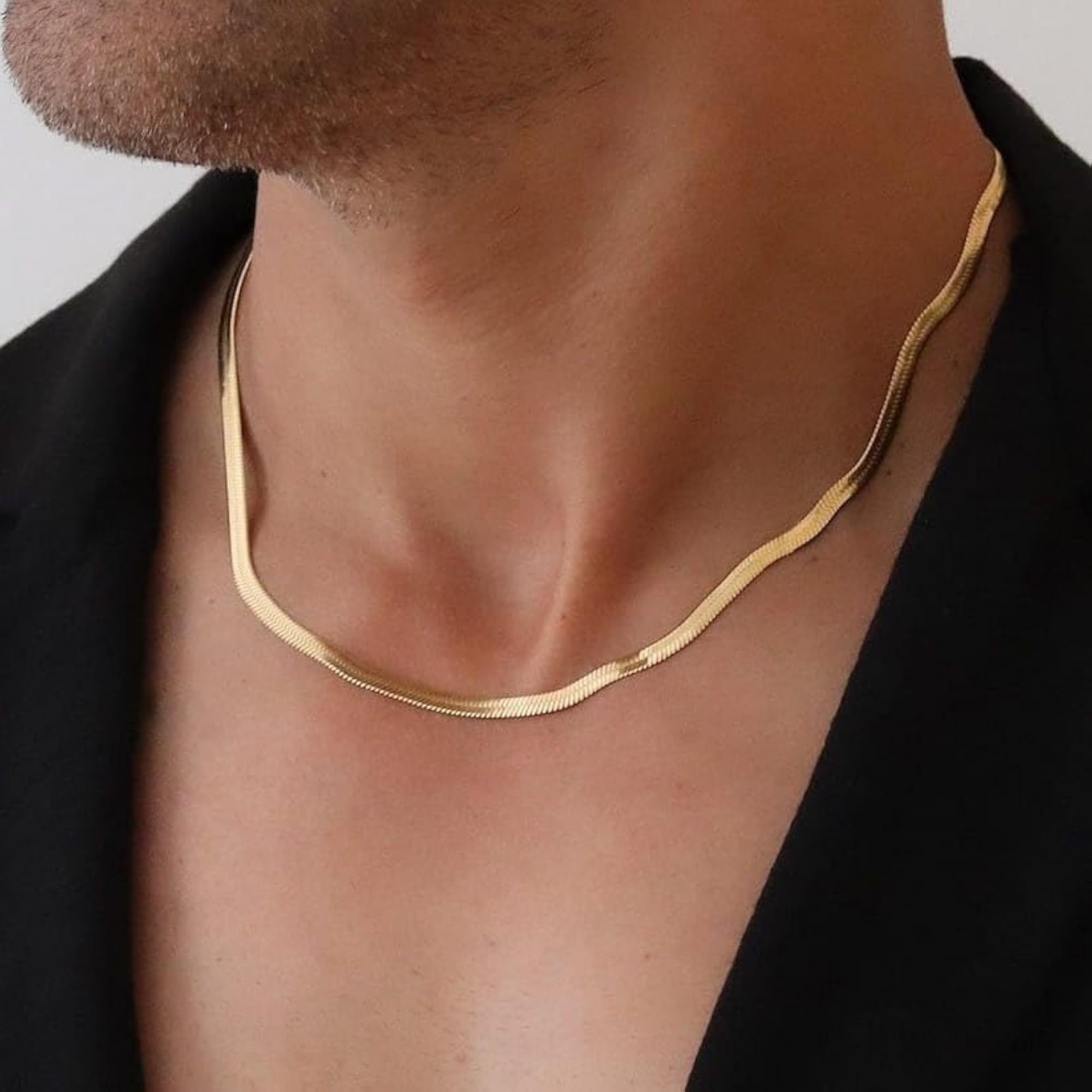 Gold Plated Snake Chain Necklace, Stylish Unisex Design