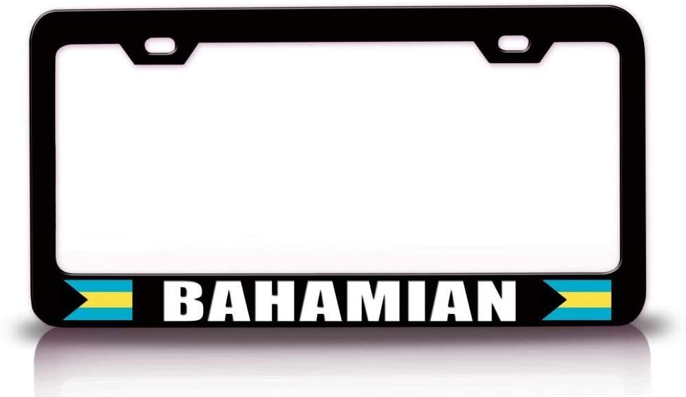 Bahamian Flag Metal Car SUV Truck License Plate Frame Bl t7