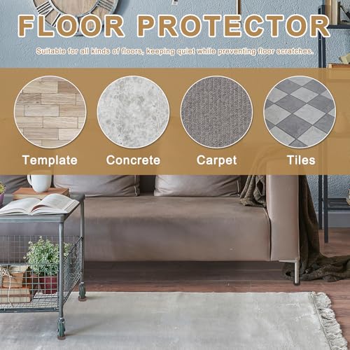 PATIKIL 3 Inch Rubber Furniture Pads, 4 Pack Non-Slip Furniture Coasters Square Anti Skid Caster Cups Furniture Feet Cup Floor Protectors for Bed Couch Stoppers, Gray by PATIKIL - Image 3
