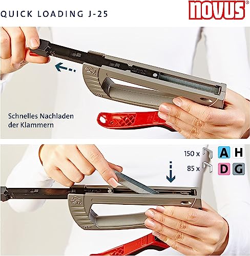 Novus Handtacker J-25 aus Metall mit Unterlademechanik für Klammern
