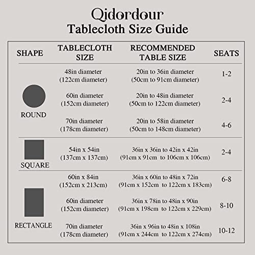 Qidordour Round Tablecloth, 48 inch Diameter, Faux Linen Table Cloth, Water Resistant Spill-Proof Wipeable Polyester Dining Table Cover for Kitchen Restaurant Buffet Tabletop Decoration, Silver Grey by Qidordour - Image 2