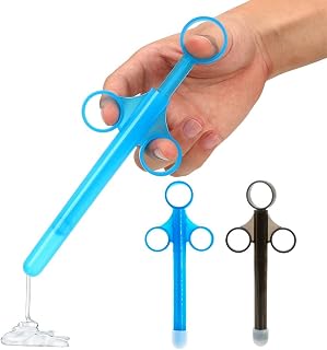 2 pack of Syringe Anal Vagina Lube Launcher Lubricant Applicator Shooter with Pull Ring,Lubricating oil syringe