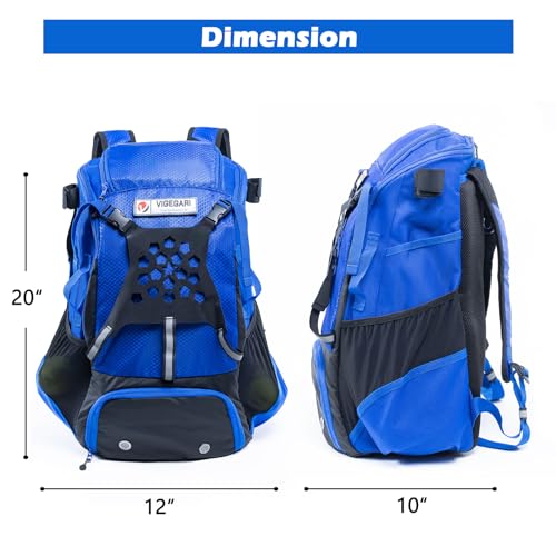 VIGEGARI 2-in-1 Baseball & Lacrosse Backpack for Youth, Boys, Adults - Bat and Softball Equipment Bag With Glove Holder, Helmet, Shoes Compartment - T-Ball Accessories and Baseball Gifts