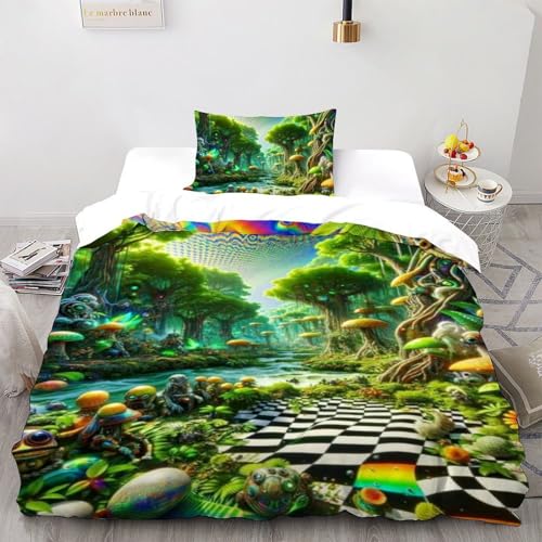 Housse de couette single microfibre anti-plis forêt 135x200cm - 2