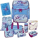 Sparkle & Fly - Schmetterling SCOOLI Undercover EasyFit Schulranzen-Set 10tlg. mit Sporttasche, BROTDOSE, TRINKFLASCHE UND HEFTMAPPE - Whiteboard Schmetterling GRATIS