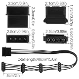 ELFJMZP 4-pinowy IDE Molex Power Splitter przedłużacz (40 cm) - 1 na 4 wtyczki typu D na gniazdo adapter do wentylatora obudowy PC, HDD, napędów optycznych, ATX PSU Power Expansion