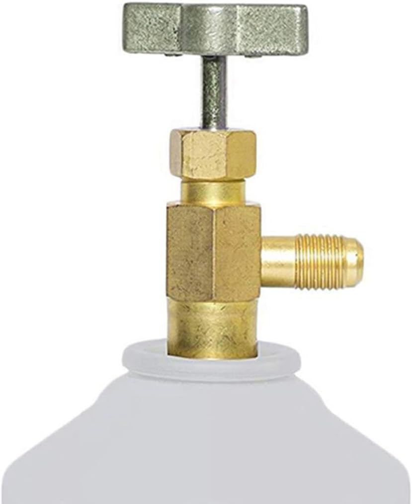 GLEAVI Self-Sealing Tool with T-Shaped Handle, Copper and Steel Construction, Simple to Use Valve Stem Remover for Small Refrigerant Tank and Cans Random Color