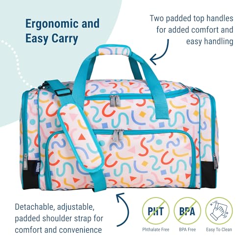 Image of Wildkin Kids Weekender Duffel Bag - Carry-On Size for School, Travel, & Sleepovers