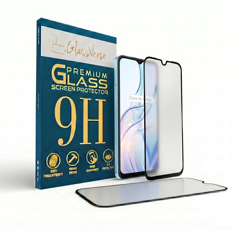 Image of GlassVerse Matte Tempered Glass for Realme C30s | Anti Glare, Smooth Touch Screen Protector, 9H Hardness, Edge to Edge, Case Friendly, Hassle-less Installation Kit Included. (Pack of 2)