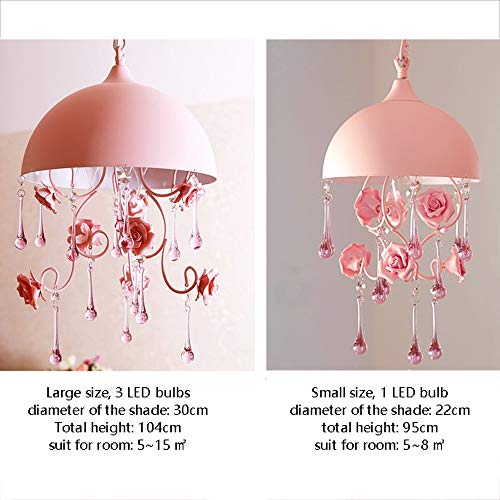 Chandelier rose en céramique pour chambre de princesse