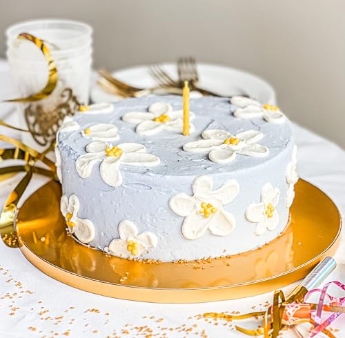 10 Inch Cake Board Drums Round, 6-Pack, Gold, Sturdy 1/2” Thick for Heavy Or Multi-Tiered Cakes