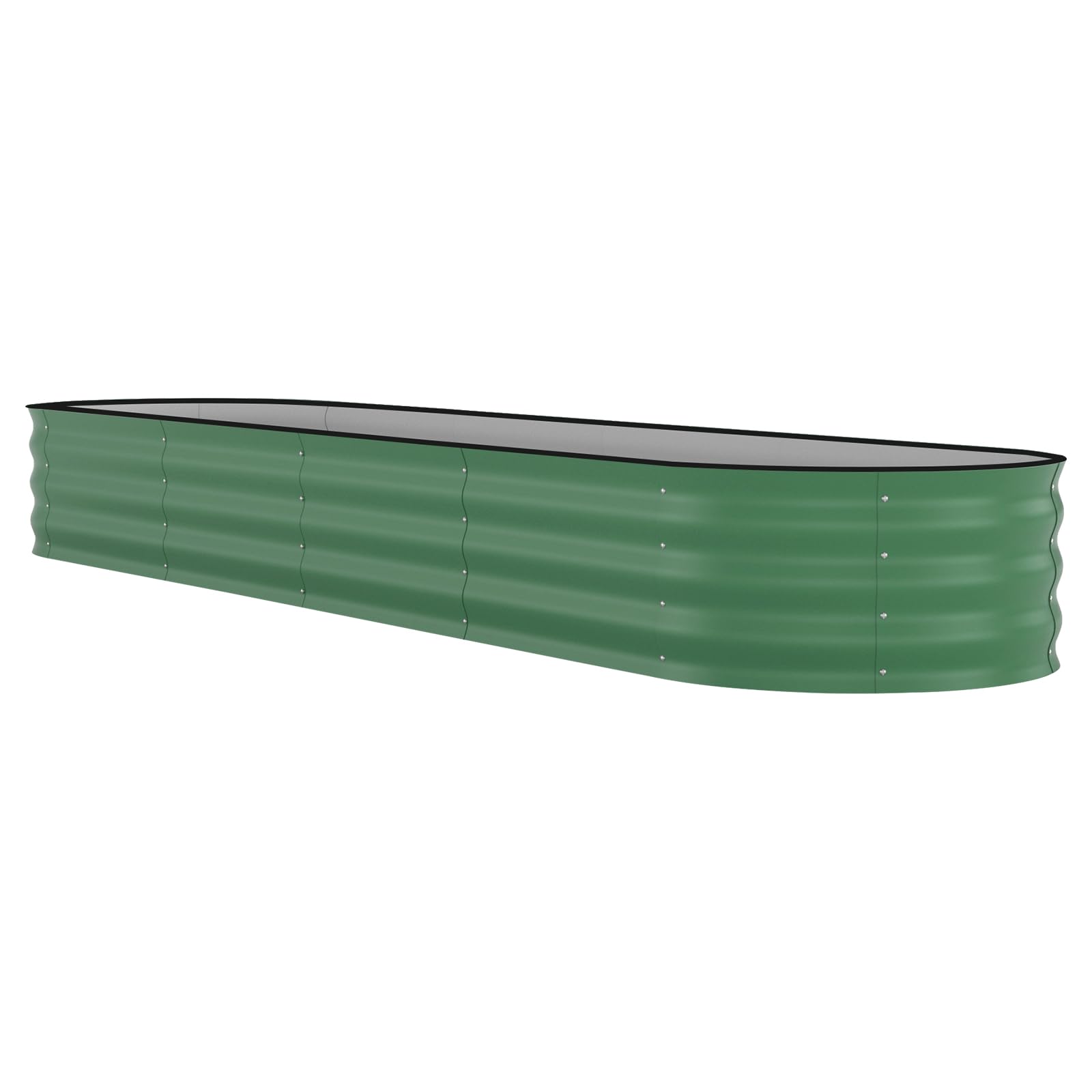Aptliton 1 Pcs-Green-With Anti-Cut Strips 1 Pcs Galvanized Raised Garden Bed, 240X60x45cm, Outdoor Metal Planter Box For Flowers, Vegetables & Herbs – Rust-Resistant, Easy Assembly – Green With Anti-Cut Strips, Green