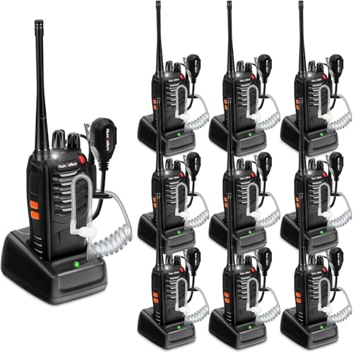 Walkie Talkies Long Range: MaxTalker MT-8S 10 Pack Rechargeable Walkie Talkies for Adults