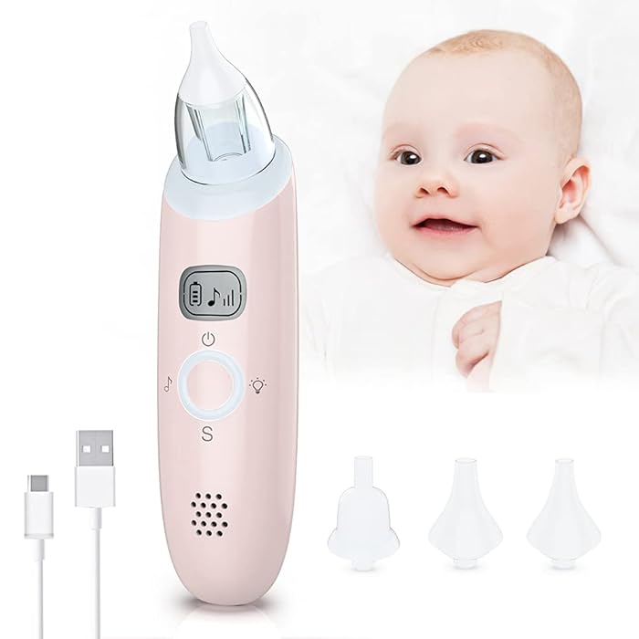 Buy Baby Nasal Aspirator, Rechargeable Booger Sucker with 3 Size of