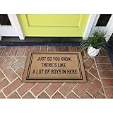 Welcome Mat with Rubber Back 30'(L) x 18'(W) Funny Doormat for Entrance Way Monogram Mats for Front Door Mat No Slip Kitchen Rugs and Mats (Just So You Know There's Like A Lots Of Boys In Here)