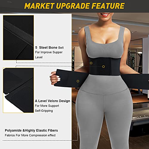 Feelingirl Neoprene Sweatinging Workout Waist Trainer Corset Trimmer Belt For Women Weight Loss Black M #TOP1