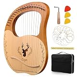 Toddmomy Ensemble de Harpe Lyre 19 Cordes en Bois avec Paquet de Rangement en Polyester, R...