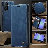 WJXEXRS Handyhülle für Samsung Galaxy A56 5G/4G Hülle, Premium Klapphülle Leder Schutzhülle Klappbar mit Kartenfach Ständer Magnet Handytasche Standfunktion Flip Case Lederhülle Galaxy A56 5G-Blau – Ansicht 8