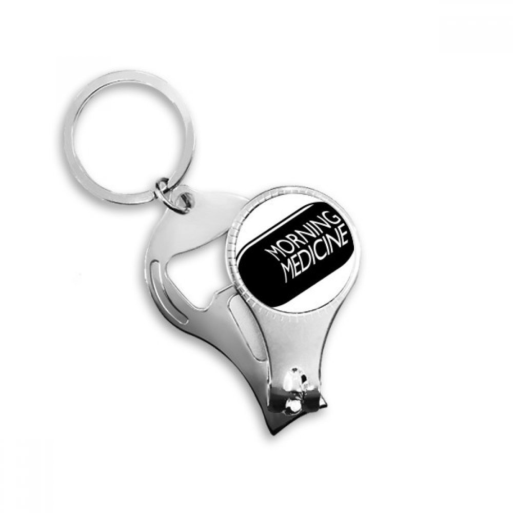Décapsuleur porte-clés métal médecine avec coupe-ongles multi-fonction pour voiture