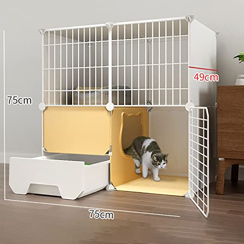 Cage pour chat d'intérieur spacieuse avec toilettes et échelles - 6