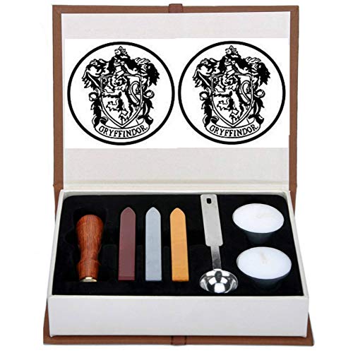 Wax Seal Stamps Kit, VIHOME Hogwarts Magic School Gryffindor Badge Wax Sealing Stamp Set Gift Box for Invitations (Gryffindor)