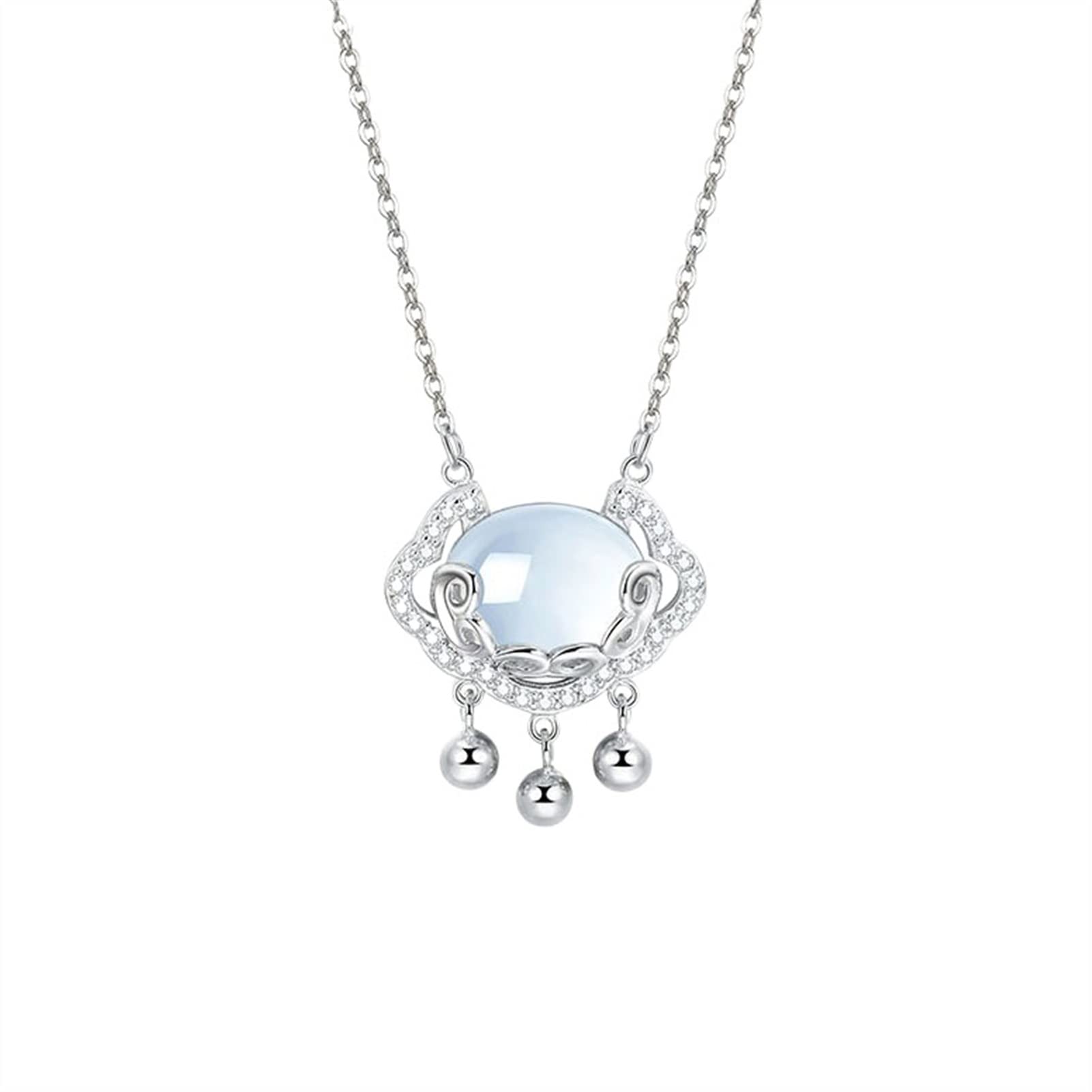 Collier calcédoine blanche en argent pour sublimer vos tenues ternes