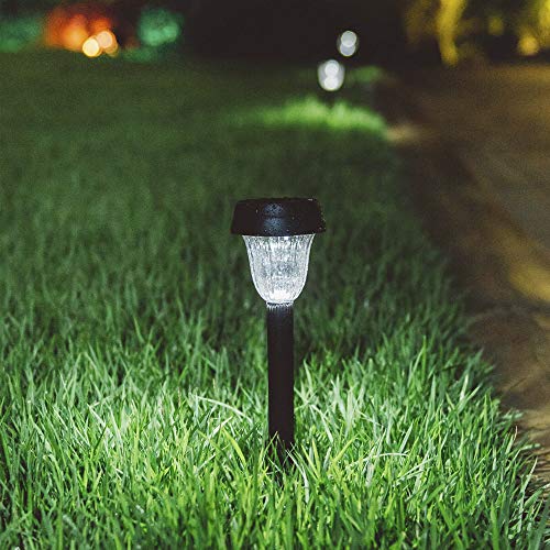 Kit 12 - Luminária Espeto Solar Poste Balizador de Jardim Decoração LED Branco 6000K