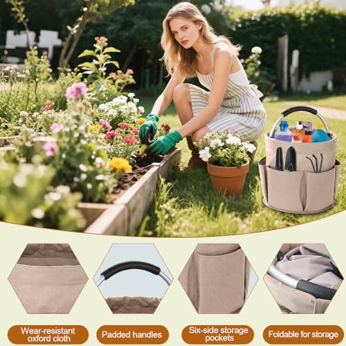 HMCEY Reinigungstasche Putzmittel Organizer Tragbar 17 L,Putzkorb Organizer Mit Griff und Tasche,Universal Reinigungs Caddy Cleaning,Putztasche Faltbar,Putzmittel Aufbewahrung Korb für Badezimmer