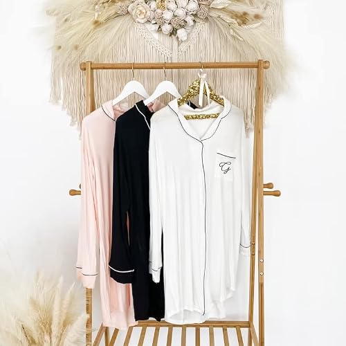 Bridesmaid Button Down Shirts Bridesmaid Sleep Shirts Bridesmaid Pajamas Monogram Bridesmaid Shirts Getting Ready Outfits Personalized (Plus Size, Black) #TOP7