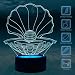 YiaMia Mermaid Decor 3D Night light Led Shell Lamp Under The Sea Party Supplies And Table Decorations For Home Smart Touch 7 Colors Change USB Powered Gifts For Valentine's Day