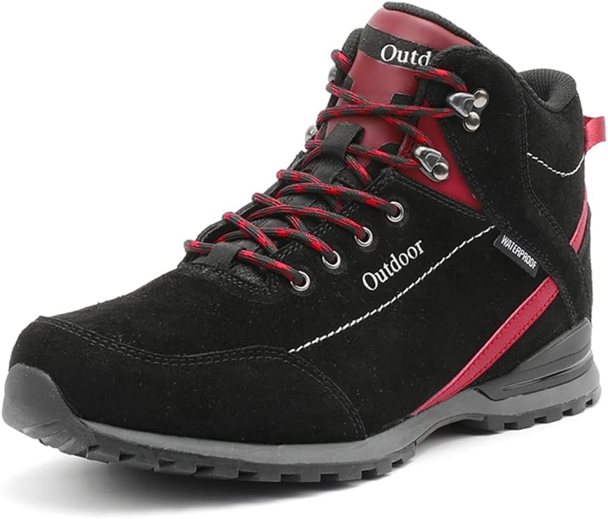 JITUUE Men's Waterproof Hiking Boots Comfortable & Lightweight Outdoor Mid Top Ankle Boot Breathable Hiker Work Trekking Backpacking Mountaineering Shoes