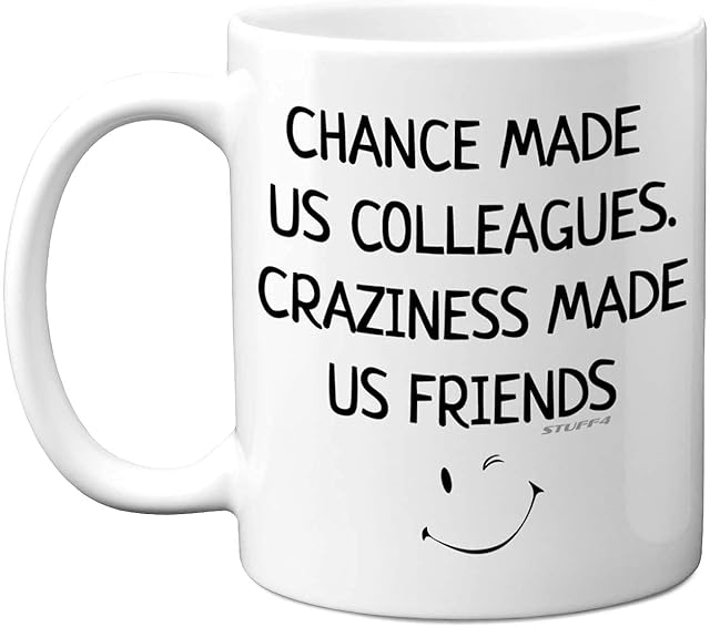 Chance Made us Colleagues Craziness Made Us Friends Mug - Leaving Gifts for Colleagues Women Men, 11oz Ceramin Mugs and Dishwasher Safe, New Job Gifts, Good Luck Gifts, Leaving Presents - Stuff4