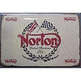  hotrodspirit - Plaque Norton Moto Ancienne Anglaise Bar Diner loft Garage tole pub