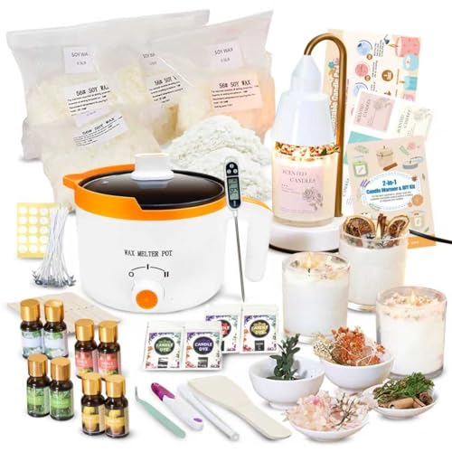 WcoDusak Complete Candle Making Kit with Warmer Lamp & Wax Melter for Adult