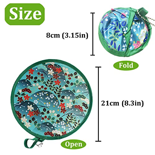 Mxy Foldable Fan Round Japanese Style Summer Handheld Folding Fans Festival Wedding Party Decor Home Personal Decoration 4 Units Different Beautiful Patterns #TOP7