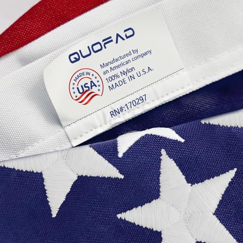 Made in the USA American Flag 3x5 Outdoor Heavy Duty Sturdy Durable Nylon American Flags for Outside 3x5 Waterproof All Weather 3x5Ft American Flag Longest Lasting Fade Resistant America Flag with Embroidered Stars & Sewn Stripes