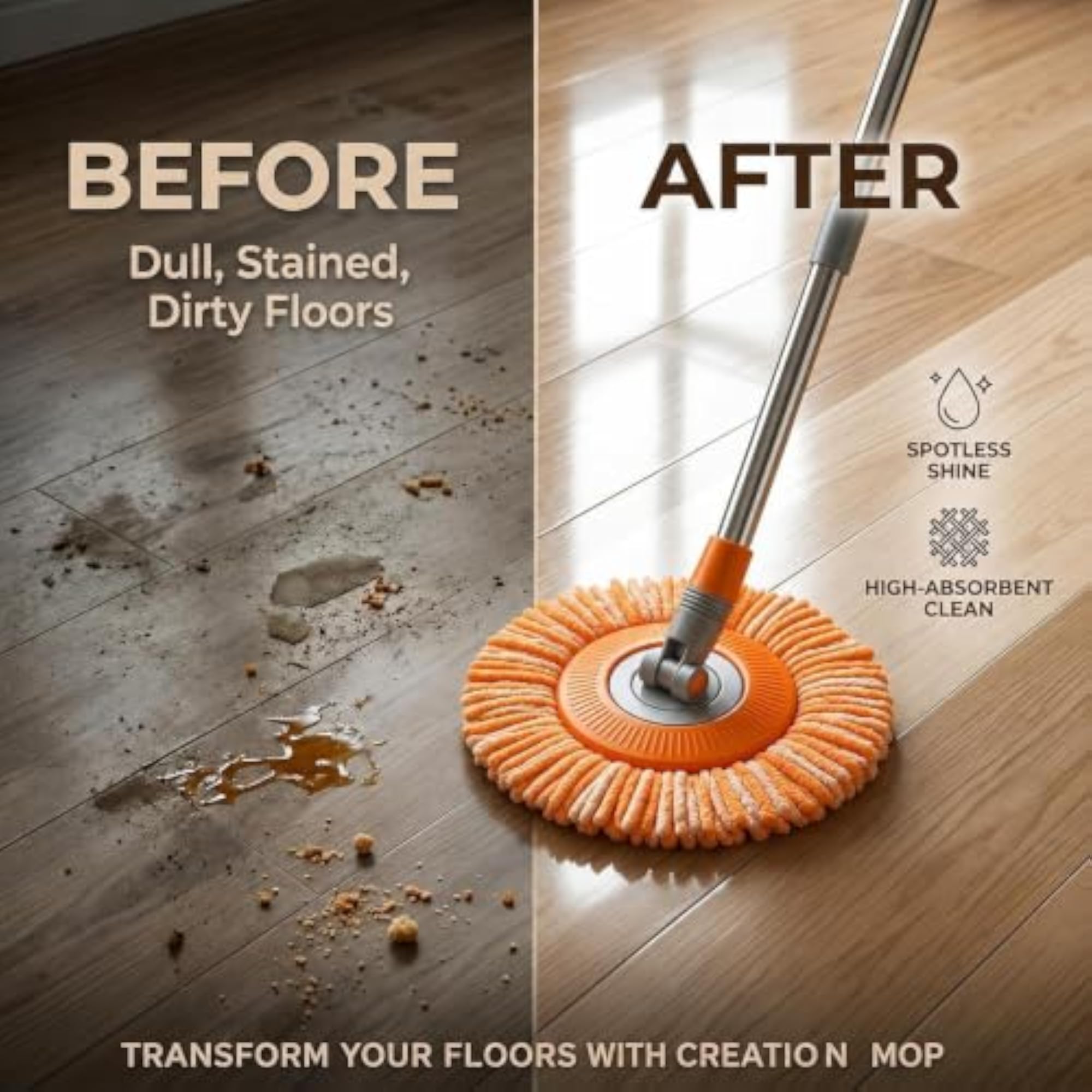 Bathroom Cleaning Brush with Long Handle and Wiper