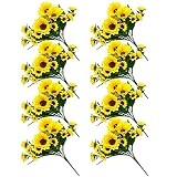 ZEYGLXC 8 Pack Artificial Sunflowers Bouquets with Stems for Wedding Home Kitchen Table Birthday Dec