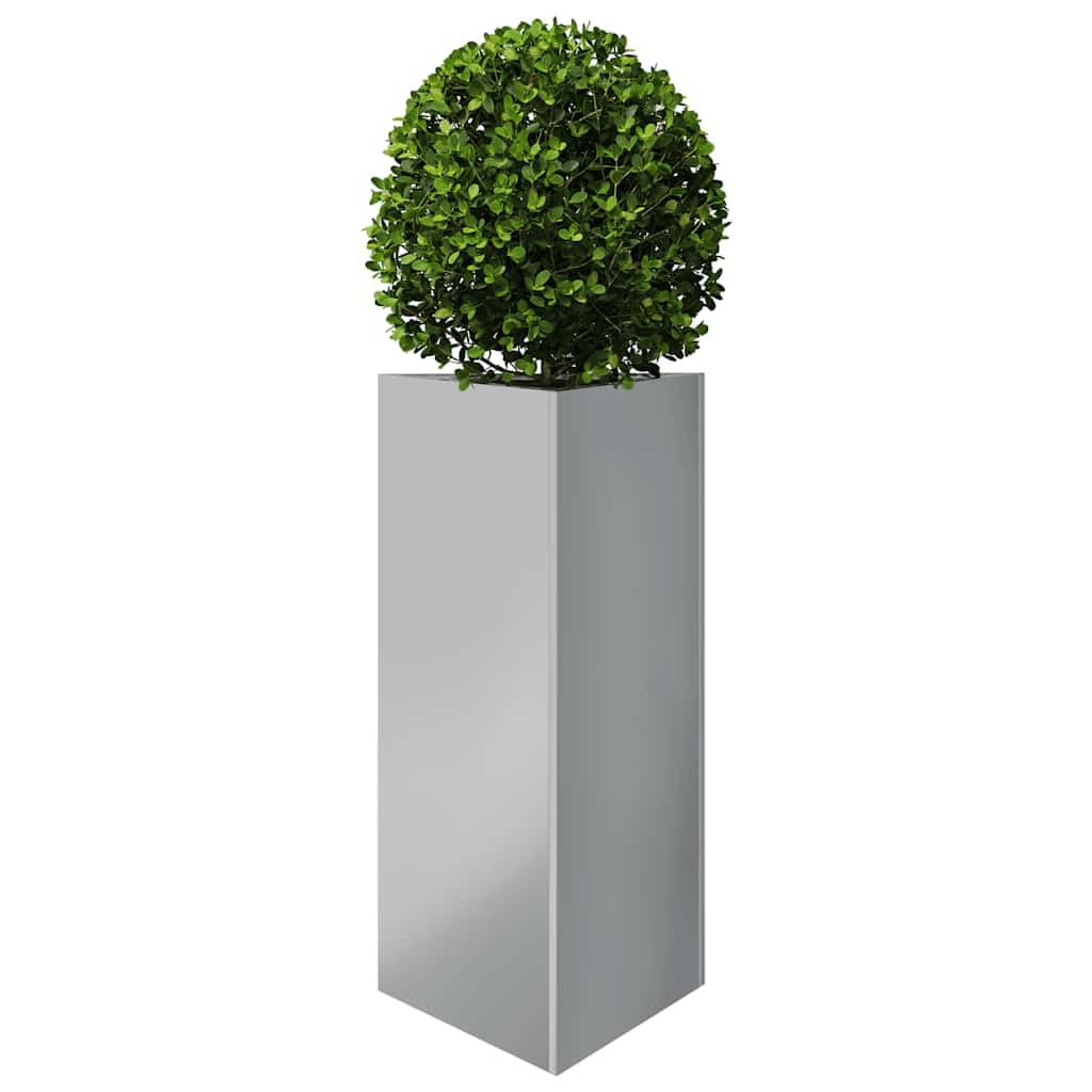 Macetas triangulares de acero galvanizado, 2 unidades, 40 x 40 x 75 cm, bancal alto para balcón, terraza, jardín, jardinera estable para exteriores