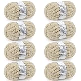 Chunky Yarn for Hand Knitting - Cozyful #10 Chunky Chenille Yarn, Jumbo Big Thick Chunky Yarn for Crocheting, Super Bulky Chunky Knit Blanket Yarn, 8 Skein (25 yds 8 oz Each Skein), Khaki