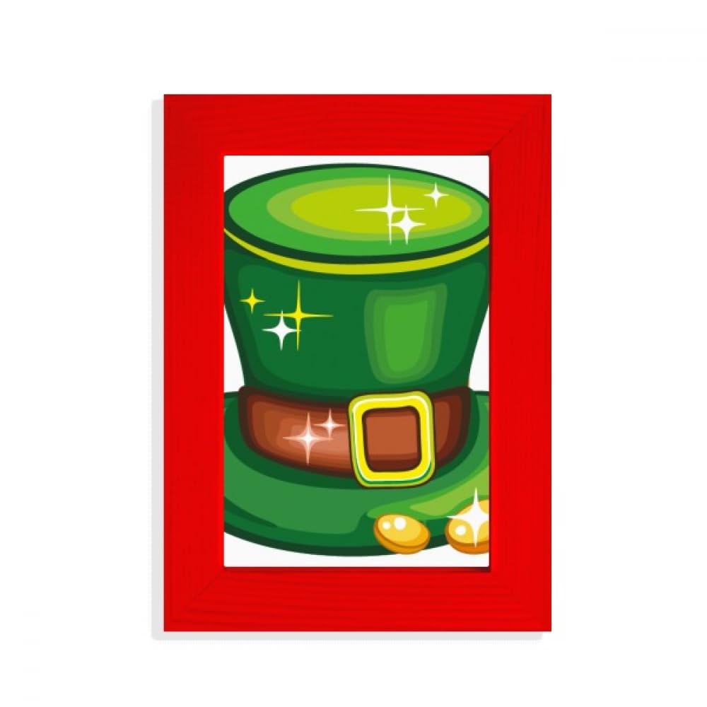 Cadre photo rouge Irlande avec chapeau vert brillant pour décoration Saint-Patrick