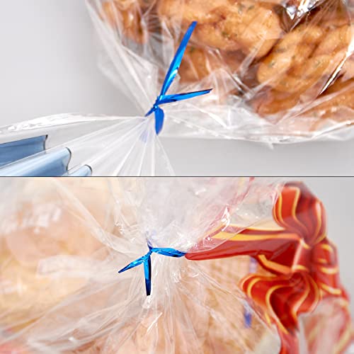 DGTANGYIN 800 Pcs 4\" Metallic Twist Ties(Blue) for Bakery Ties, Candy Bags, Coffee Bags, Goodie Bags Ties - Thumbnail 4