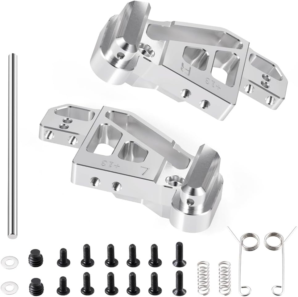 RCLIONS Aluminum Rear Axle Suspension Bracket +13mm Widens for 1/12 Tamiya Lunch Box 57409 58347 RC Monster Car Upgrade Parts (Sliver)