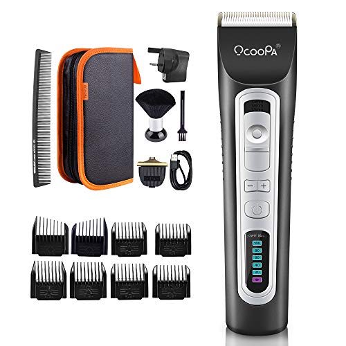 Professional Hair Clippers for Men, OCOOPA Cordless Rechargeable Electric Beard Trimmer Grooming Kit Perfect Gift for Dad/Boyfriend/Elders/Children with Storage Bag
